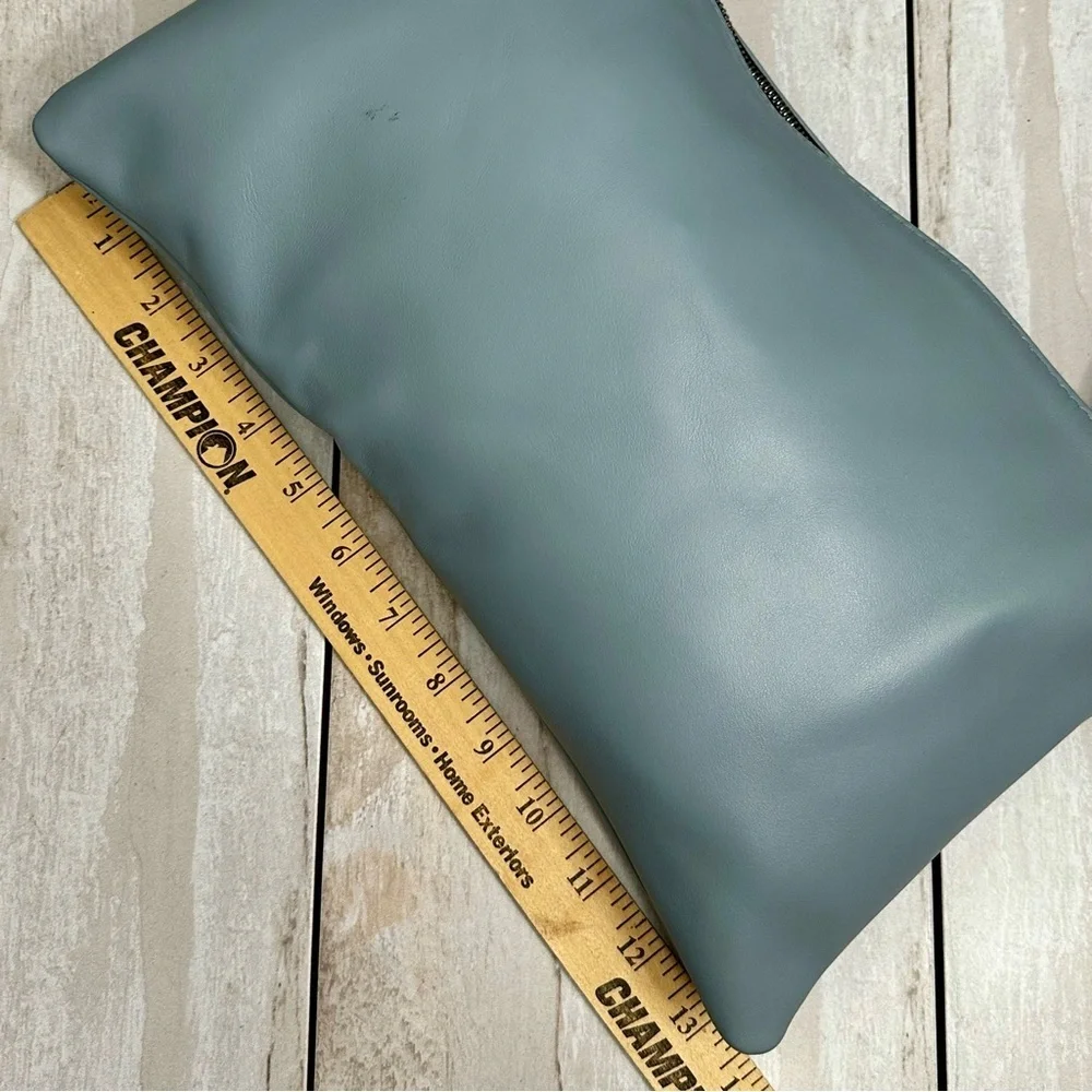 Retropose Handmade Italian Leather Boho Frosty Blue Hobo Bag Coquette Coastal